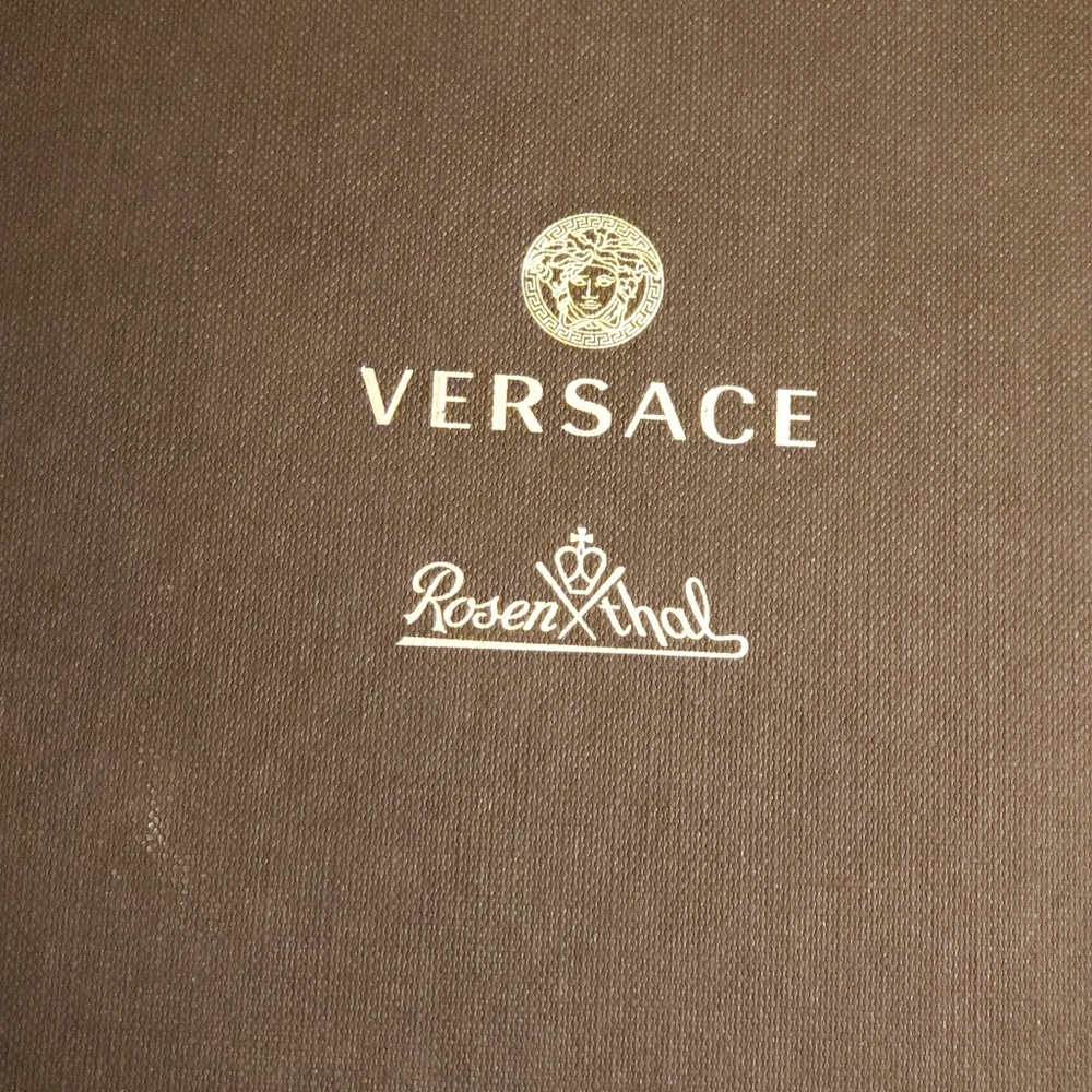 Rosenthal Versace Champagne Flutes with gold trim